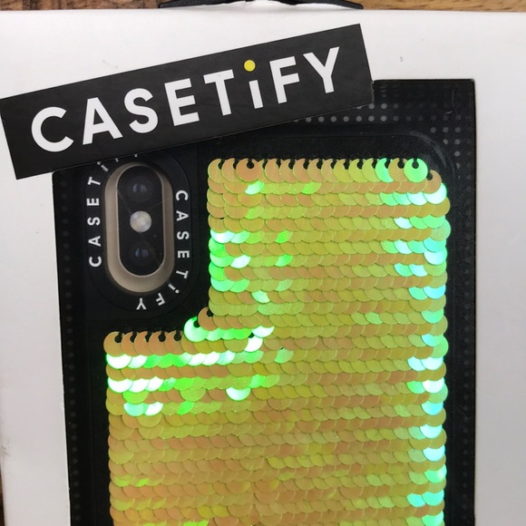 FINAL MARKDOWN Casetify Neon Sequin iPhone XS Max Phone Case New - Picture 2 of 7